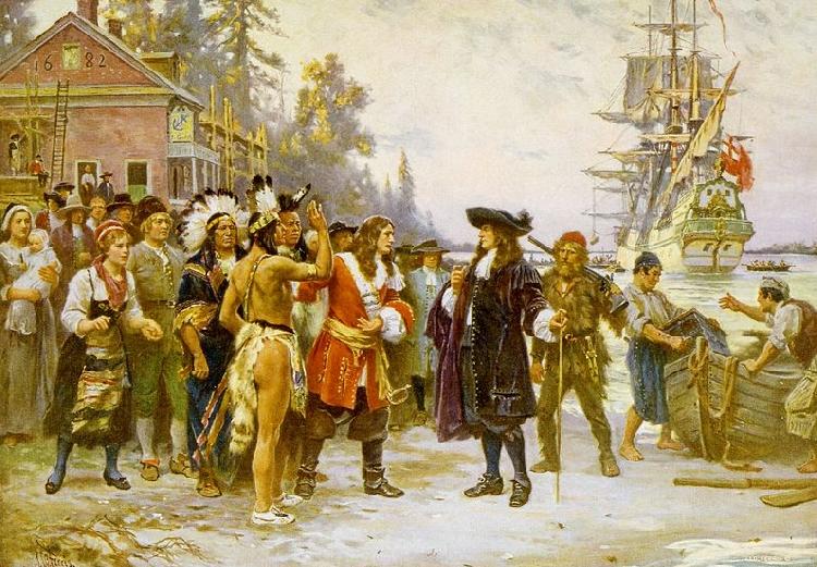 Jean Leon Gerome Ferris Landing of William Penn oil painting image